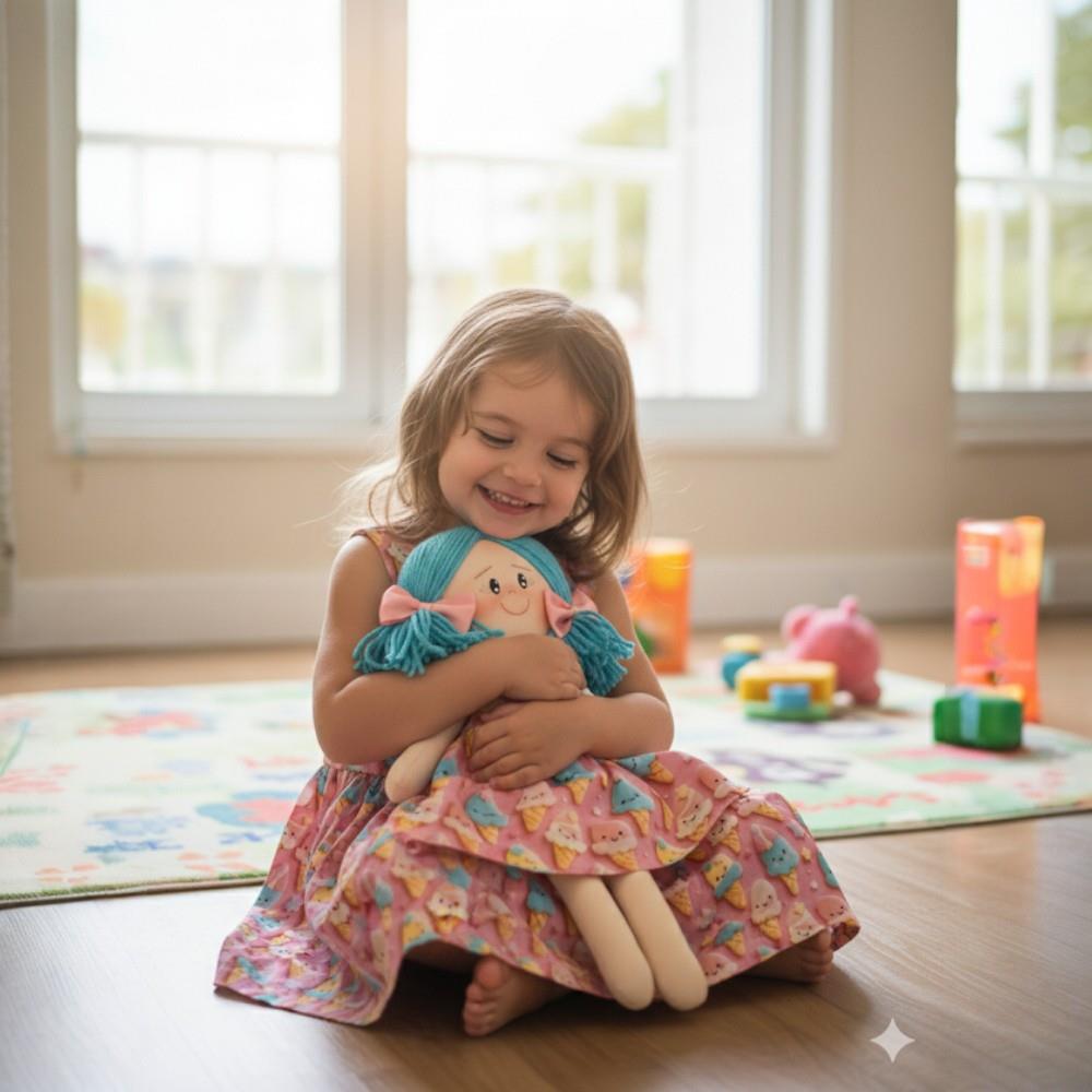 Vestido e boneca, estampa sorvete