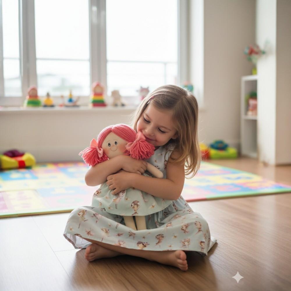 Vestido e boneca, estampa fada