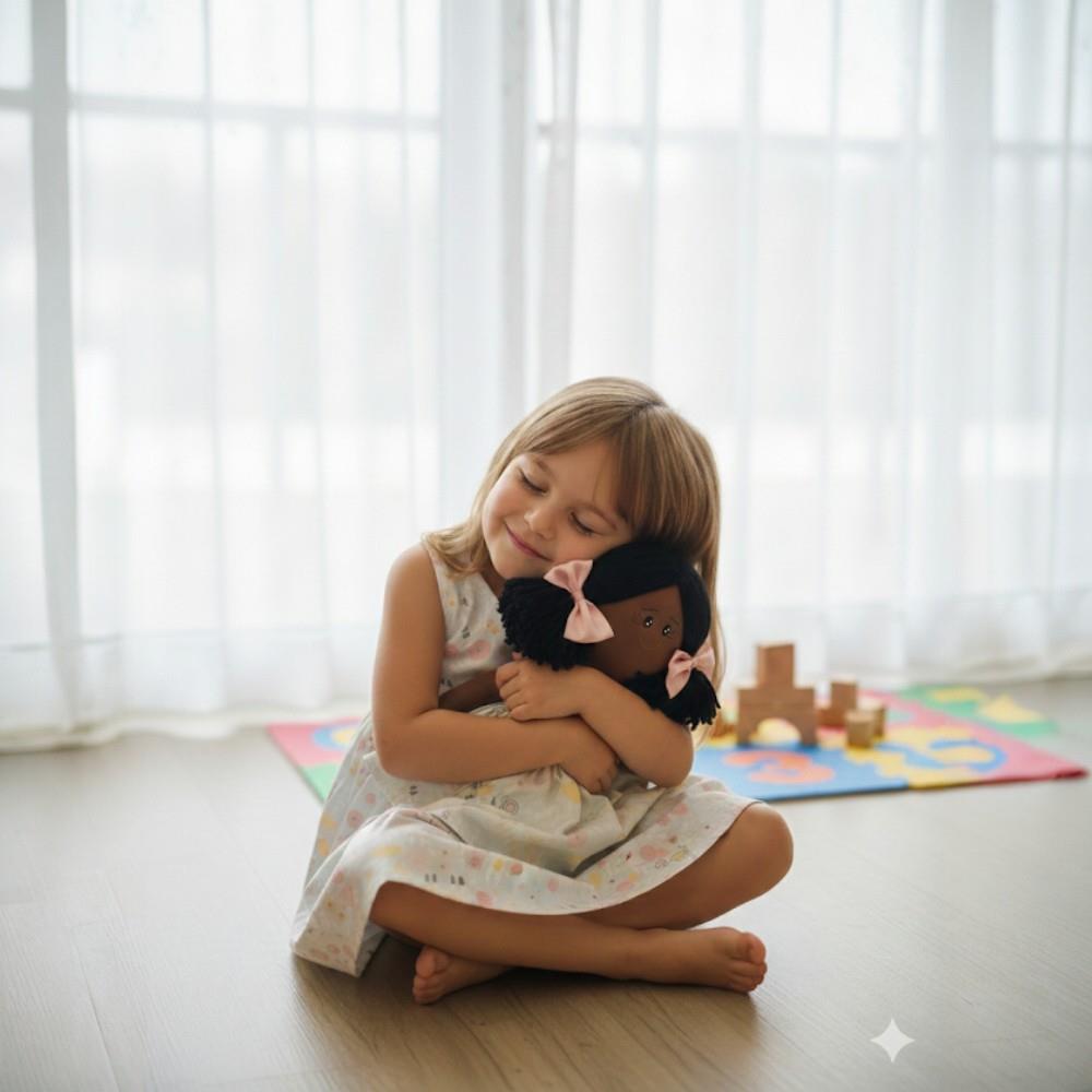 Vestido e boneca, estampa gatinhos